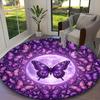 1pc Dreamy Lunar Butterfly Radiance Printed Chair Rug for Home Office Use, Living Room Kitchen Game Room Round Carpet