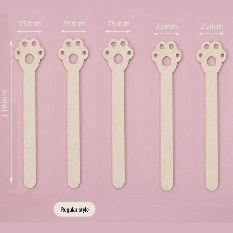 Disposable Bamboo Ice Cream Sticks with Cartoon Animal Design and Ambidextrous Logo Tanghulu Skewer