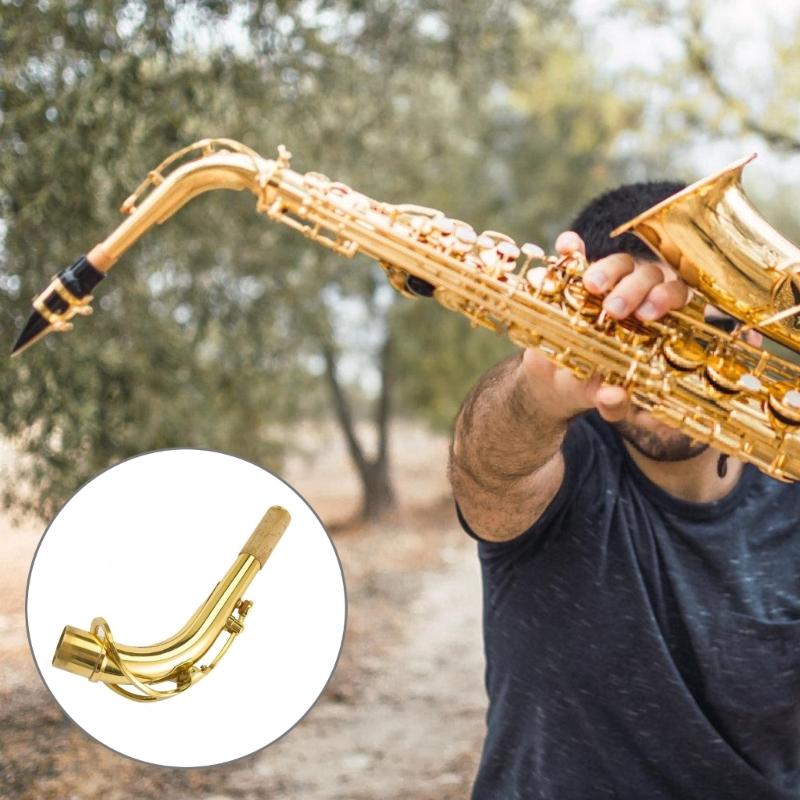 Alt-Saxophon Bogen Messing Alt-Saxophon Hals Musikinstrument Teil Goldener Saxophonhals Professioneller Saxophonhals Messingstruktur