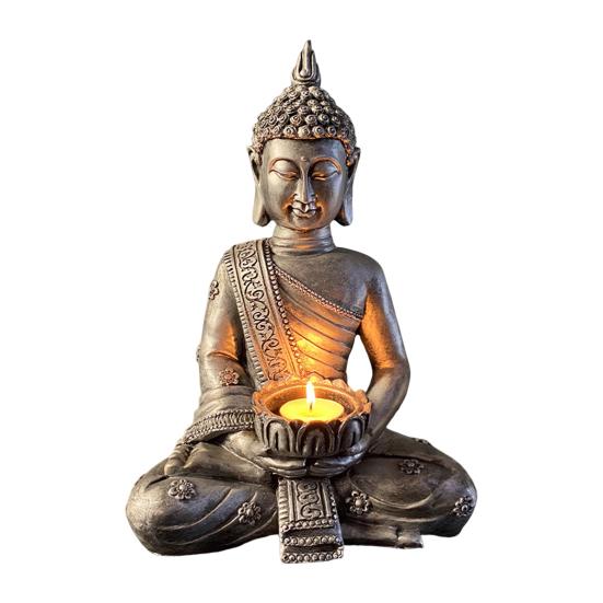 

Скульптура Великого Будды, прозрачный резной орнамент ручной работы B серебряный