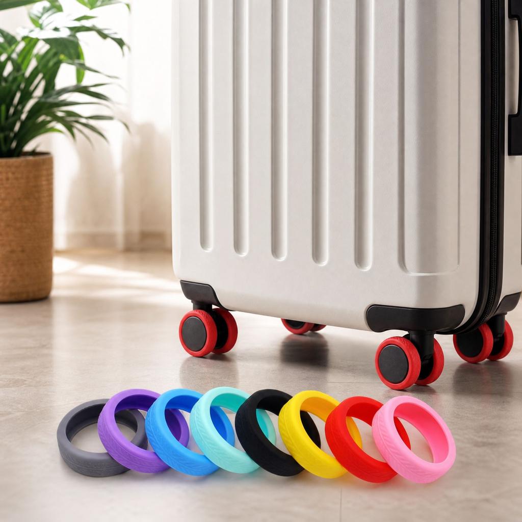 Luggage Caster Wheel Covers Silicone Noise Reduction for Suitcase Travel Accessories
