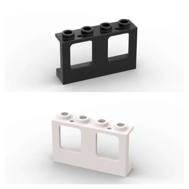 10PCS 61345 Window Glass Bricks 1x4x2 Plane Single Top Hole Building Blocks MOC DIY Educational Toys Kids Birthday Gift