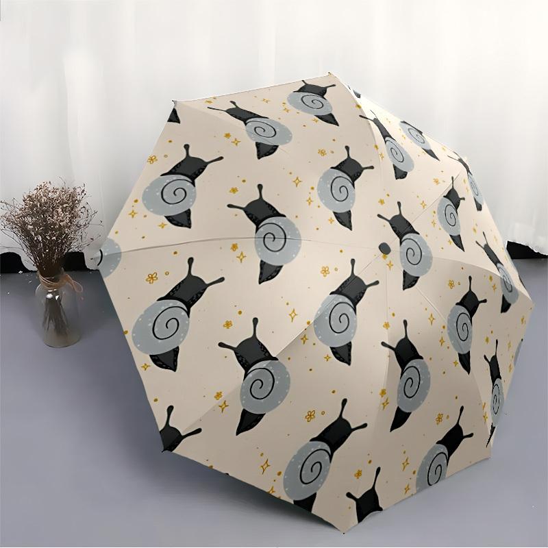 1pc Snail Shell Automatic Open/close Folding Compact Umbrella, 8-Rib Sturdy Canopy, Lightweight Portable, Everyday Use, Gift, Outdoor Umbrella, Travel