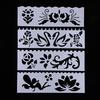 8 Style Journal Drawing Template Stencils Set Scrapbooking DIY Card Flowers