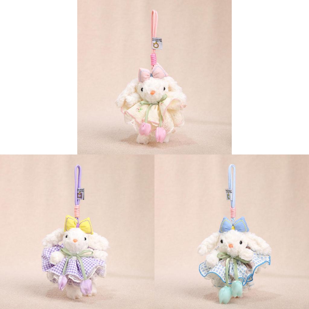 Plush Bunny Keychain With Tulip Dress For Kids And Adults