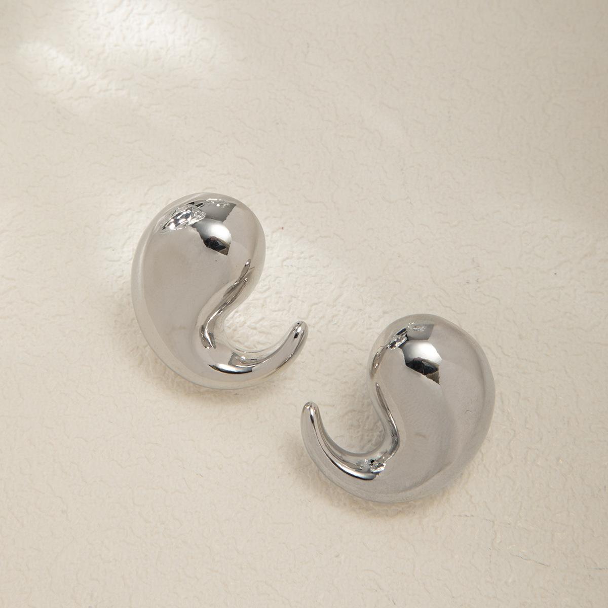 

Латунные глянцевые серьги в форме запятой из 18-каратного золота от INS, интернет-блогер, такие же модные универсальные круглые серьги для женщин серебряный