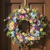 Artificial Flower Wreath Realistic Look Seasonal Floral Wreath Wall Decor Lively Hues House Decoration for Easter, Wedding