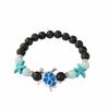 Ocean Wind Luminous Sea Turtle Beaded Bracelet Volcanic Stone Starfish Embellished String Shining Colorful Light Gift