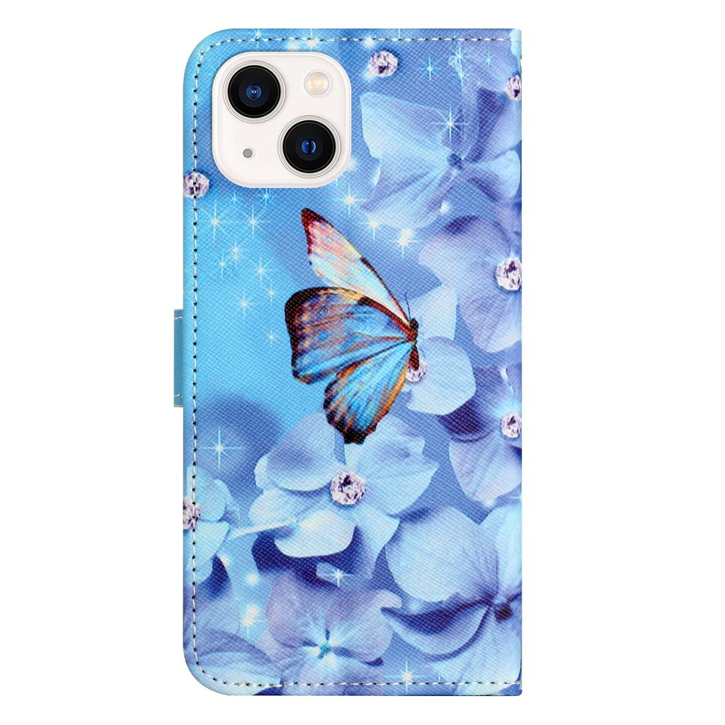 For iPhone 15 Flip Leather Wallet Case 3D Pattern Printing Stand Phone Cover