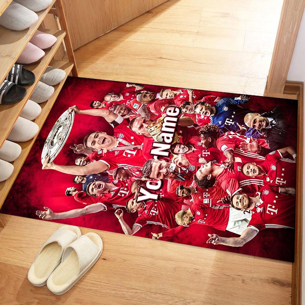 Bayern Munich Customize Your Name Area Rug Perfect for Game Room Study room Foyer Bedrooms Antislip Carpet Anime Office Decor Wedding Party Gift