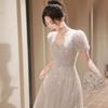 French Evening Dress Sequins 1011 New Light Luxury Niche Birthday Princess Wedding Dress Host Pure Desire Style Evening Dress