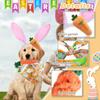Set Costum Paște pentru Câini 4 Bucăți Bandană Drăguță cu Urechi de Iepure Jucării de Mestecat Morcov Îmbrăcăminte de Paște pentru Animale de Companie Câini Mici Medii Mari Pisici Cosplay de Sărbătoare