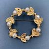 Retro Gold Barock Stern Mond Bogen Tulpe Ginkgo Brosche