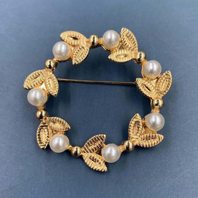 Retro Gold Barock Stern Mond Bogen Tulpe Ginkgo Brosche