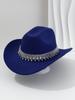 Men's and women's European and American elegant top hats, unique jazz cowboy hats, fringed gemstones, rhinestone accessories, belts, wedding engageme