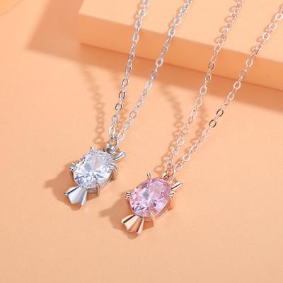 520 Candy Ожерелье S925 Серебро 18K Розовое золото Подвеска Happy Candy Нишевый дизайн Цвет Золотая цепочка для ключицы