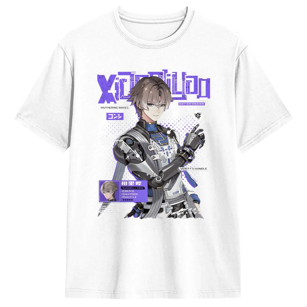 Wuthering Waves Characters 100 Cotton T Shirt For Unisex Beach Xiangli Yao Y2k Basic T Shirts Comfortable Tees Big Size Clothing
