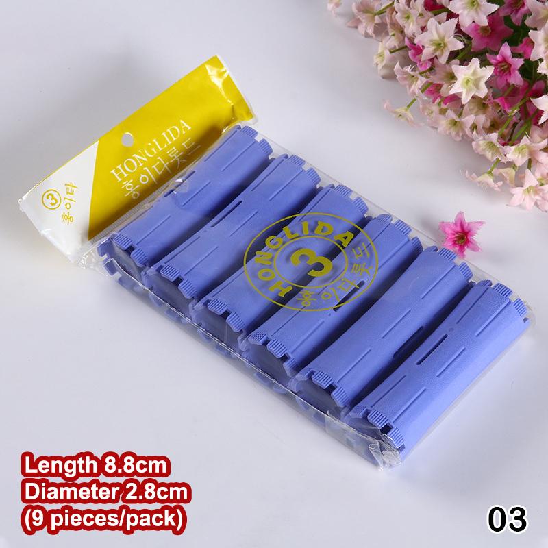 6/9Pcs Hair Perm Rods Cold Wave Perming Rods Heatless Non-Slip Hollow Design Hair Rollers Diy Curlers Barber Shop Hair Styling
