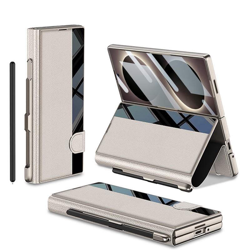 Galaxy Z Fold 8 Ultra Flip Case With Stand PU Leather Cover Magnetic Anti-Scratch Shockproof Foldable Phone