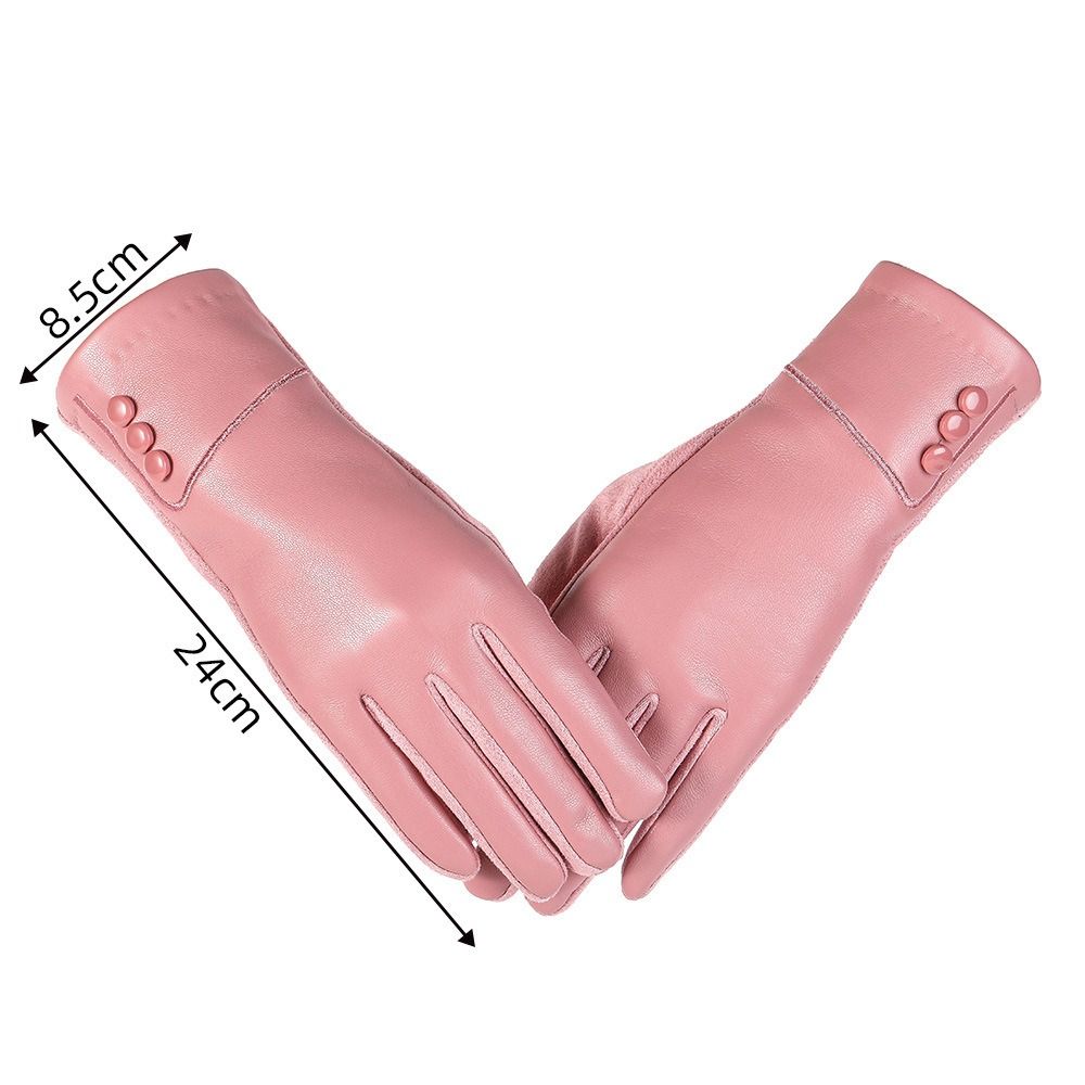 1Pair PU Touchscreen Gloves Touchscreen Windproof Gloves New Thermal Gloves  Winter Wear