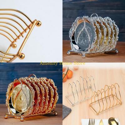 F26C Metal Iron Kitchen Dish Plate Chopping Board Organizer Drainer Shelf for Home Kitchen Cooking Countertop Rack
