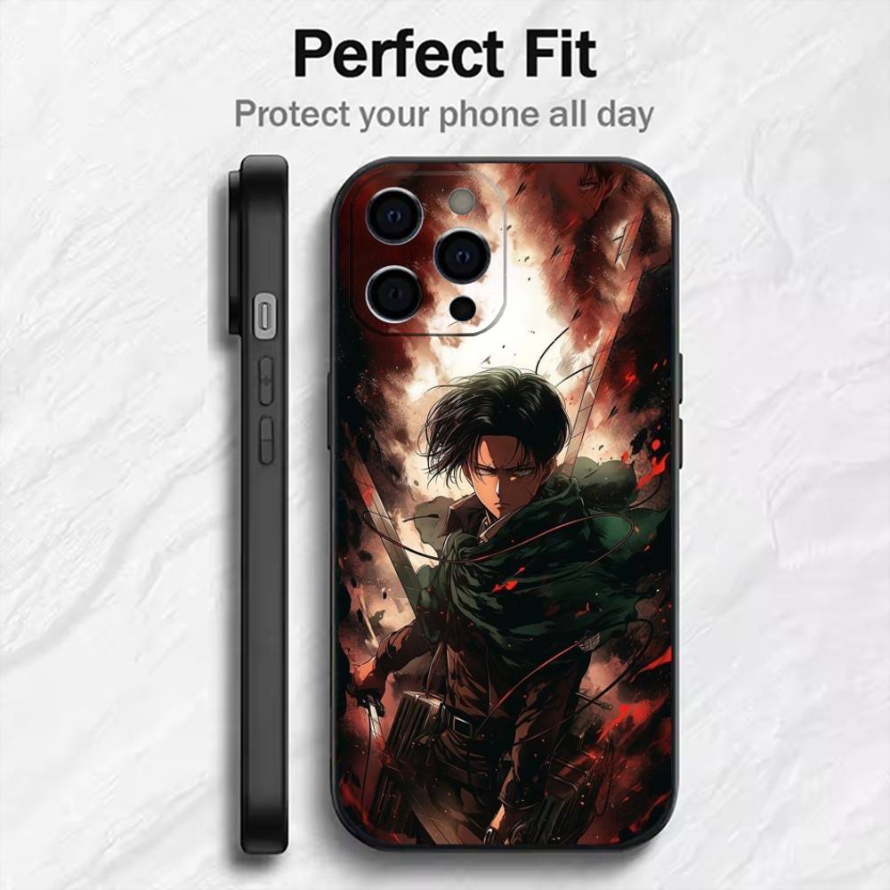 Super Exciting A-Attack-On-Titan  Phone Case For iPhone17,16,15,14,13,12 Plus,Max Soft Silicone Black Cover
