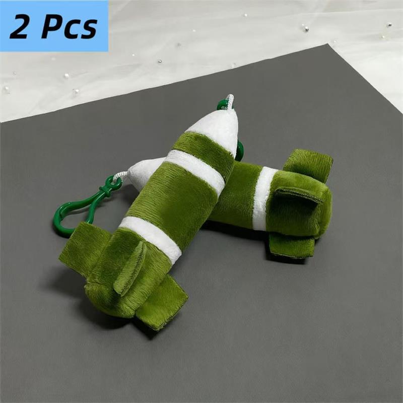 1/2 Pcs Cute Funny Missile Model Plush Doll Stuffed Toys Keychain Bag Pendant Backpack Hanging Ornaments Keyring Christmas Gifts