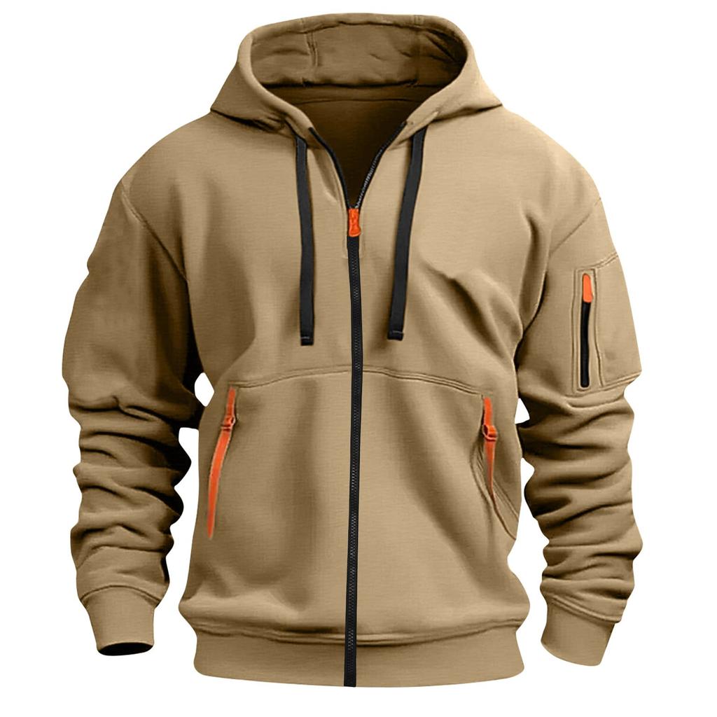 Übergroßer Reißverschluss Hoodie Herren Hoodies für Herren Herren Hoodie mit durchgehendem Reißverschluss und verstellbarem Kordelzug Hoodies für Herren