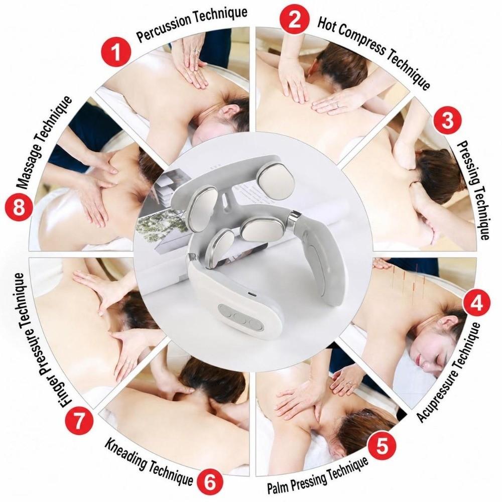 6 Modes Neck Massager Ergonomic Pulse Neck Massager Wellness Neck Relaxation Device Travel
