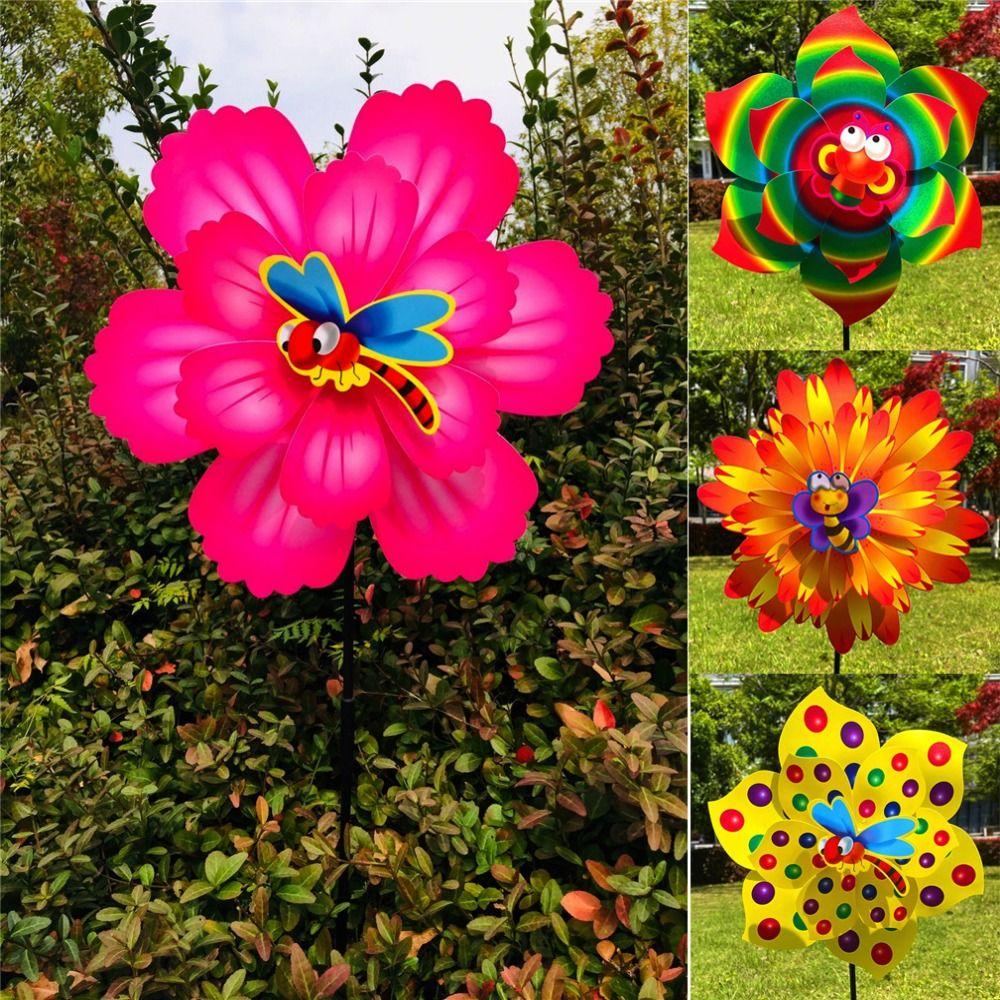 Double/Single layered Children's Sunflower Windmill  Outdoor Party Picnic Decor