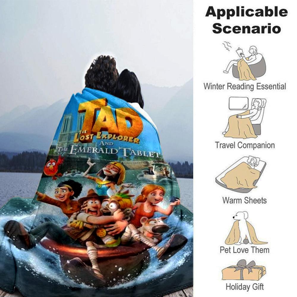 Tad, the Lost Explorer Print Flannel Blanket High Quality Warm Comfortable Cover for All Seasons Perfect for Gifts Home Decor