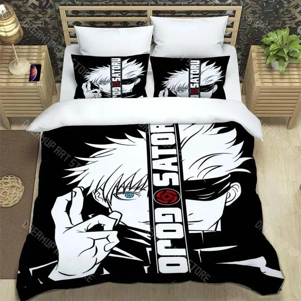 3D Anime Jujutsu Kaisen Satoru Gojo Christmas Gift King Twin Double Child Bedding Set Microfiber or Polyester Duvet Cover Set