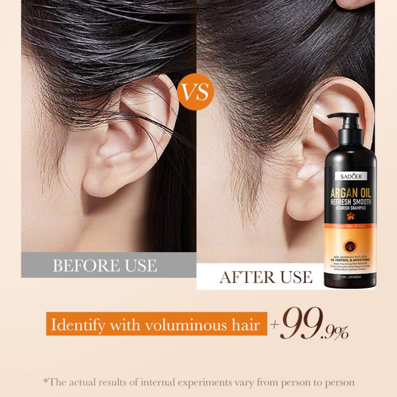 Argan Oil Shampoo 500ml SADOER Softening Anti-Dandruff Refreshing Conditioner