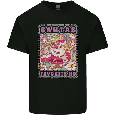 Santas Favourite HO Funny Hippy Trippy Christmas Unisexs Light Cotton TShirt