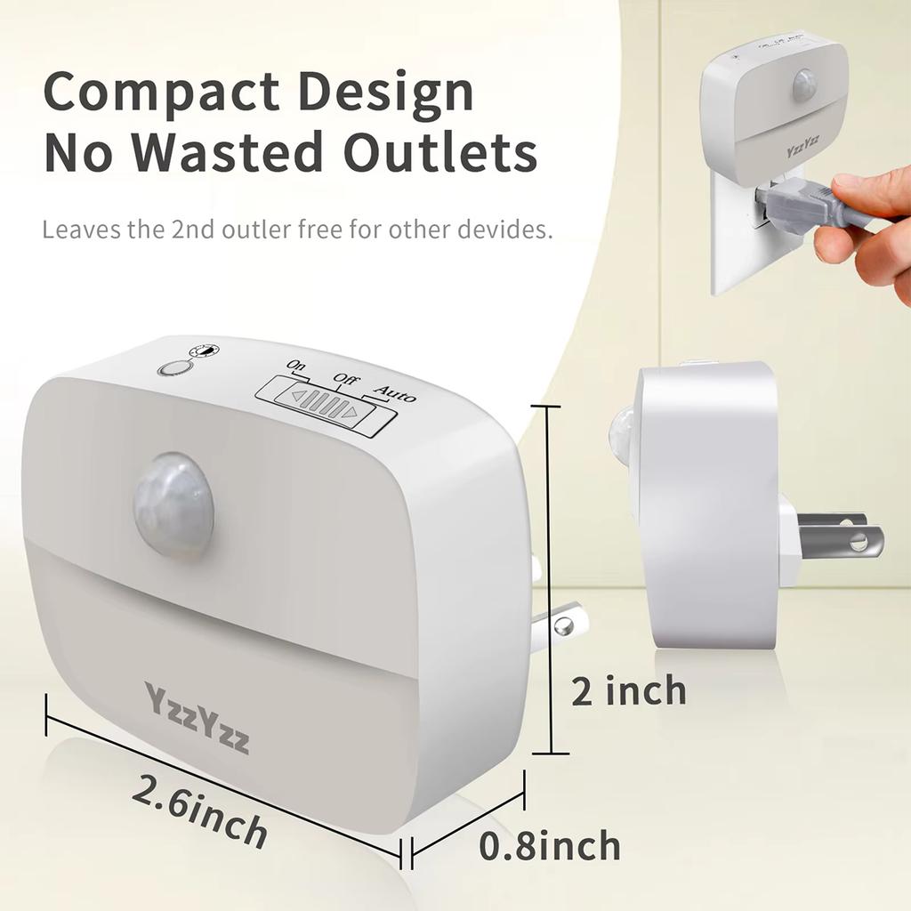 Portable Led Night Light Motion Sensor Lamp Mini Lighting Automatic Sleep Nightlight At-night Eu-plug Warmer For-bedroom Lights