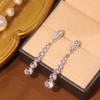 Premium Long Water Diamond Tassel Earrings Women's Super Sparkling Zircon Water Drop Light Luxury New Earnail Earrings