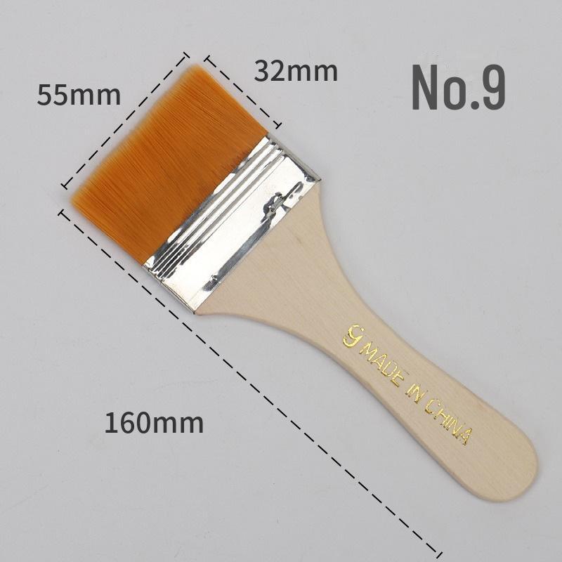 Nylon Hair Oil Painting Brushes Set: 12 Sizes, 5mm Thick Wooden Handles