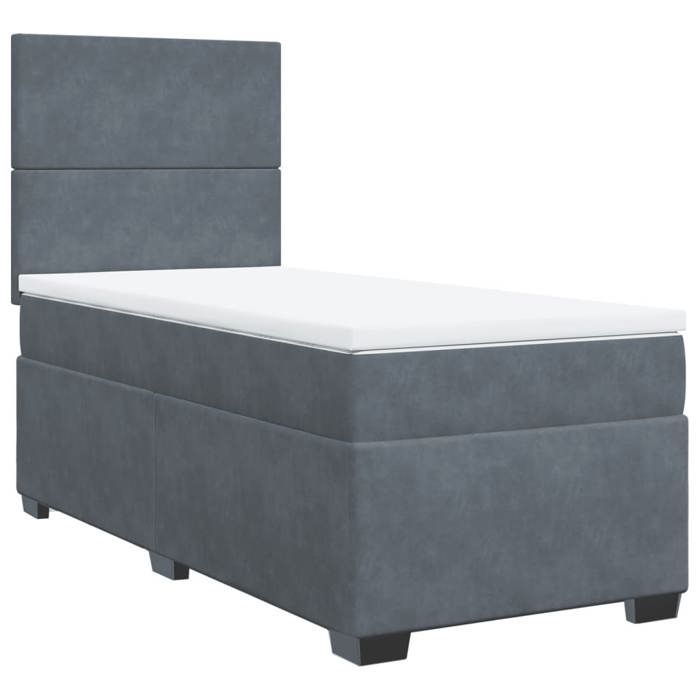 Maison Exclusive - Sommier à lattes de lit et matelas Gris foncé 80x200 cm Velours