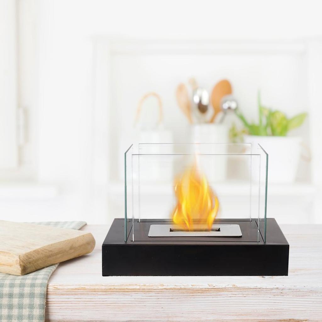 Tabletop Firepit Light Stylish Portable Rectangular Alcohol Fireplace Light for Home Bar Ambiance