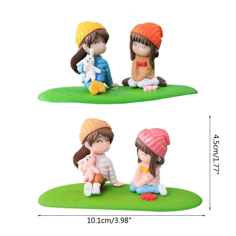 Fairy Garden Fairies Figurines Miniature Garden Accessories Outdoor Indoor Girls Sisters Yard Home Decoration Desk Decor