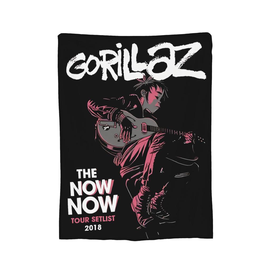 Gorillazs Rock Music Knitted Blanket Flannel Lightweight Throw Blanket for Outdoor Travel Bedroom Quilt