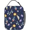 Stars Planet Spaceship Rocket Lunch Bag for Men Boys Insulated Lunch Box Reusable Waterproof Portable Thermal Bento Tote Bag