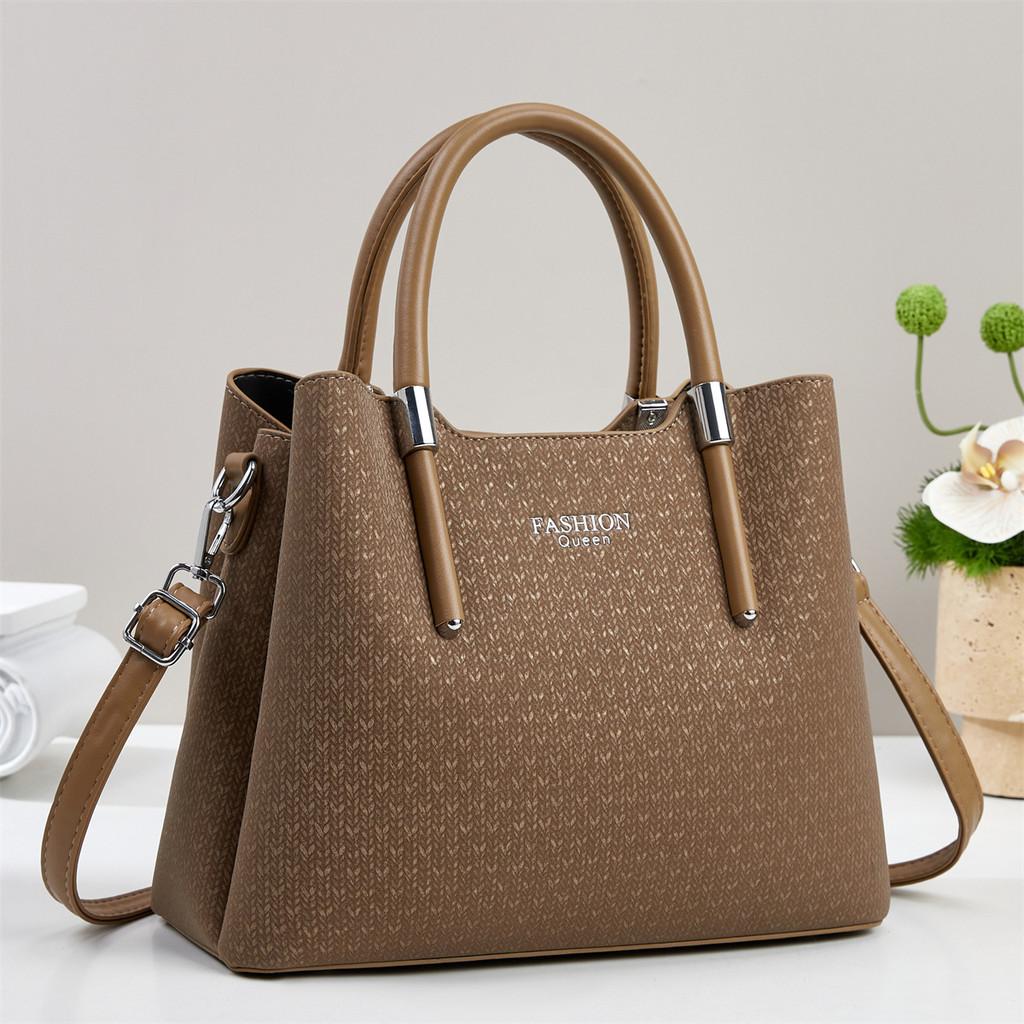 Pu Leather Large Shoulder Bag With Multiple Pockets For Office And Daily Use
