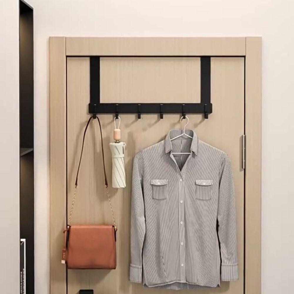 Heavy Duty Clothing Bag Holder Storage Porch Aluminum Row Hook Storage Hooks Over The Door  Clothes