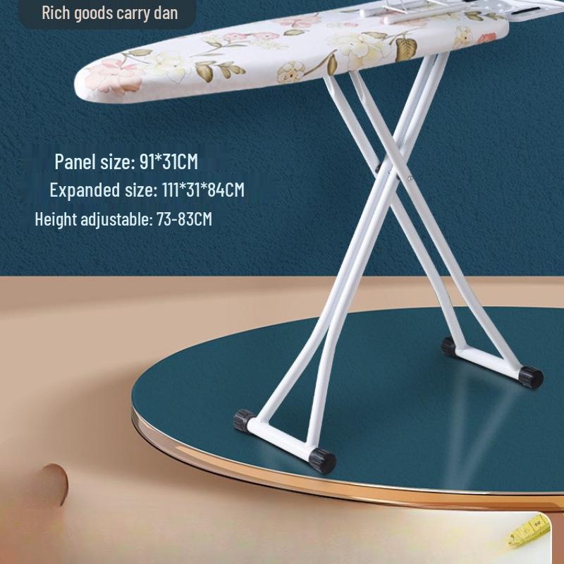 Large Folding Vertical Ironing Board with Widened Pad and Clothes Rack