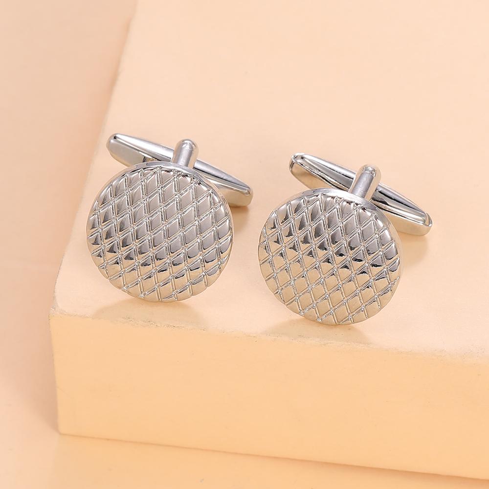 2026 High Quality Fish Scale Pattern Mens Cufflinks Round Cuff Links For Suit Shirt Tuxedo Decoration