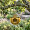 Gourd-Form Bird Shelter for Small Birds, Hanging Decorative Outdoor Bird Houses with Relief Plant Motifs and Rope-Suspended Placement