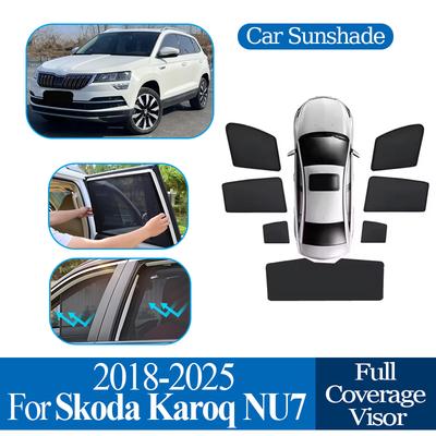 For Skoda Karoq NU7 2018-2024 2025 Car Full Coverage Sunshade Car Magnetic Mesh Sunshade Sunscreen Privacy Protection Auto Parts