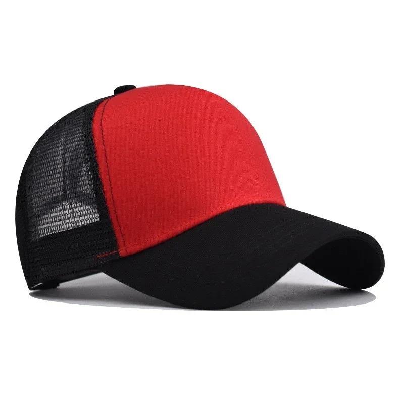 New 5 Pane Mesh Baseball Cap Adult Hip Hop Curved Snapback Hats Summer Sunshade Sun Hat Simple Trucker Advertising Cap