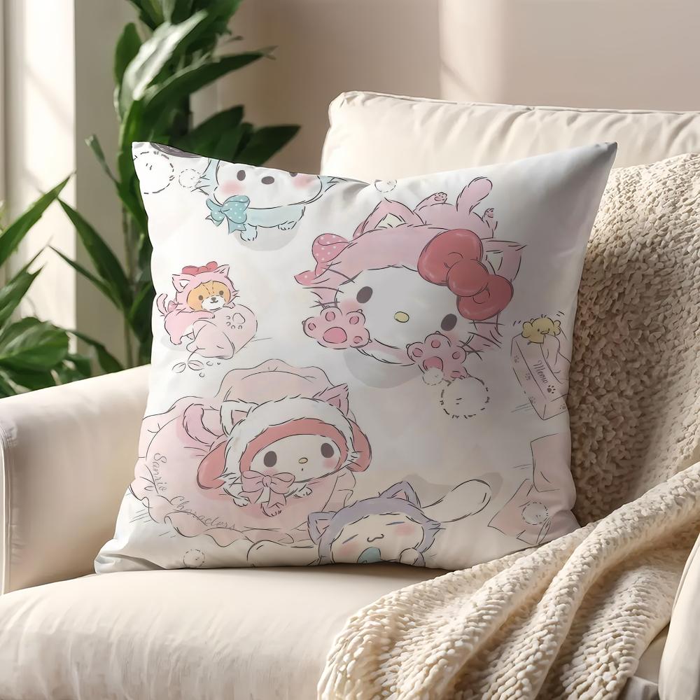 Cute SSanrio Friends cushion cover For Pillow Printing Sofa Decoration Home Car Room Coffee Shop Office Nordic Simplicity